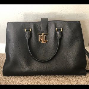 Black leather Ralph Lauren leather satchel